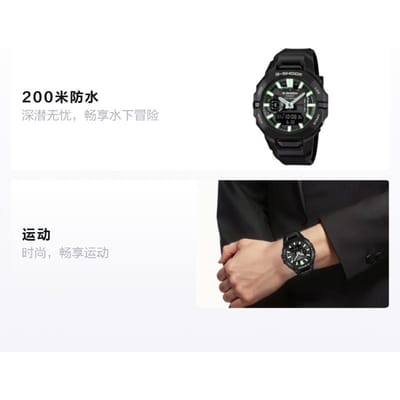 CASIO G-SHOCK 200 meter waterdichte casual Kwarts harsband herenhorloge zwart wijzerplaat GBA950-1A zwart