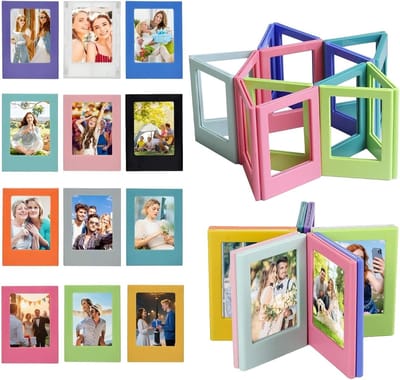 Mini Magnetische Fotolijsten voor Koelkast - 12 Stuks Kleurige 3 Inch Fotolijsten voor DIY, Interieurdecoratie en Creatieve Combinaties