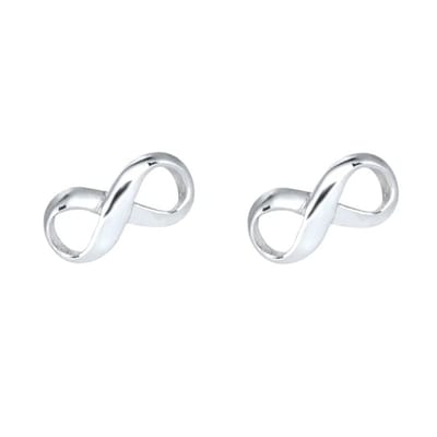 Zilveren oorknopjes infinity symbool 8 mm