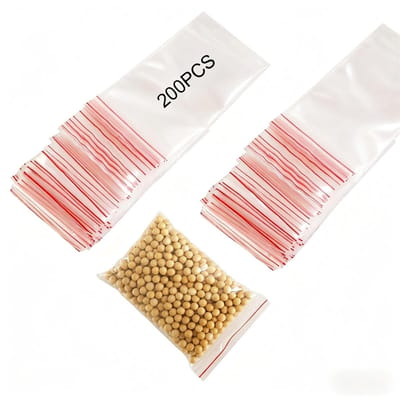 Dailygoods - 200 stuks kleine zakjes met ritssluiting, 10 x 15 cm, hersluitbare kleine zakjes, ritszakjes, transparante plastic zakken met ritssluiting voor levensmiddelen, sieraden en knutselen