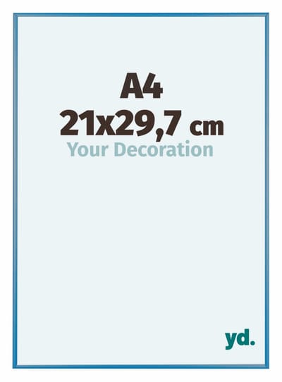 Your Decoration - Fotolijst A4 21x 29,7 cm - Aluminium - Staal Blauw - Kent