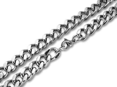 Amanto Ketting Bakhar - 316L Staal - Cuban Schakel - 10mm - 60cm