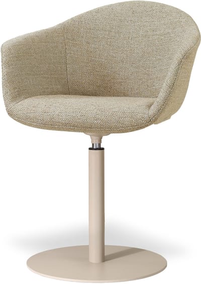 Nolon Niva-Otis Draaibare Tulp Eetkamerstoel Taupe Melange - Beige Onderstel - Armstoel - Japandi