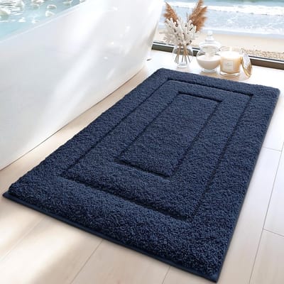 Zachte en Waterabsorberende Badmat 40x60cm, Antislip Douchemats Geschikt voor Badkamer en Toilet, Donkerblauw