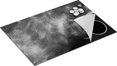 Chefcare Inductie Beschermer Komkommers op Zwart Witte Marmer - Zwart Wit - 75x50 cm - Afdekplaat Inductie - Kookplaat Beschermer - Inductie Mat