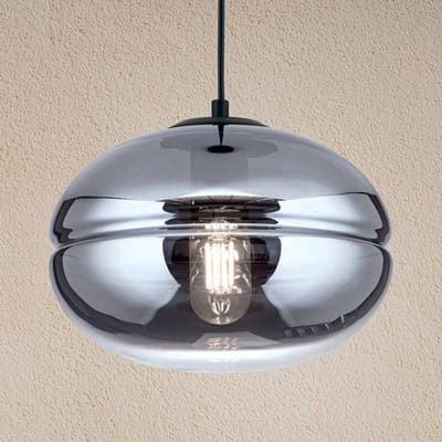 ORION Hanglamp Richard, metaal zwart, glas rook