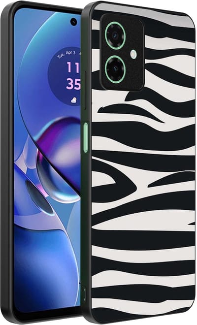 Smartphonica Telefoonhoesje Geschikt voor Motorola Moto G64 met zebra opdruk - TPU backcover case zebra design - Zwart Wit geschikt voor Motorola Moto G64