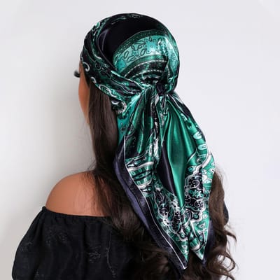 Hoofddoek Dames Luxe Vierkante Zijden Foulard Satijnen Bandana Zomer Zacht Neckerchief Hijab Haarsjaals Voor Dames gray