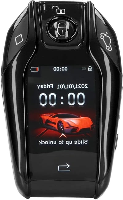 Slimme Afstandsbediening voor Auto met LCD Touchscreen, Keyless Entry, Auto Lock en Ontgrendeling, Raamlift en Kofferbakfunctie, Anti-Verlies, Geschikt voor Alle Motorstartsystemen (Zwart)
