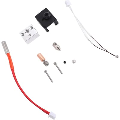 Kit Extrudeur Amélioré 24V 40W Chauffeur Bloc Chauffant en Aluminium Buse Plaqué Cuivre Heatbreak Bimétallique black