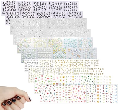 Dailygoods - Nagelstickers 50 Stuks - Decoratieve Doe-Het-Zelf Nageldecoratie met Konijntjespatroon