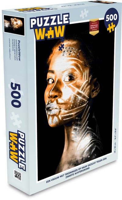 Puzzel Vrouw - Patroon - Wit - Legpuzzel - Puzzel 500 stukjes