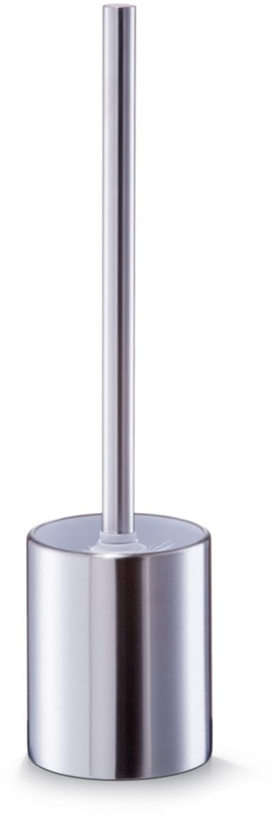 Zeller Toiletborstel houder RVS/edelstaal - zilver - 8 x 34 cm - WC borstel