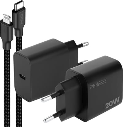 Phreeze usb C adapter met kabel geschikt voor iPhone en iPad met Lightning kabel - 1 meter - Snellader met kabel