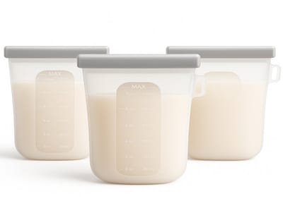 BOTC Moedermelk Bewaarzakjes - Herbruikbaar - 3 Stuks 240 ml - Lekvrij - Melk zakjes- BPA vrij - Transparent