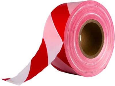 Afzetlint Rood / Wit 200 meter| Afzetting – Warningtape – Waarschuwings lint | Afzetten – Barrière – Verkeer – Veiligheid – Verkeerslint | Beveiliging – Goed zichtbaar | De Veiligheids-winkel