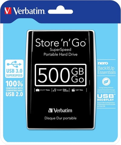 500 GB USB 3.0 Externe Harde Schijf in Zwart