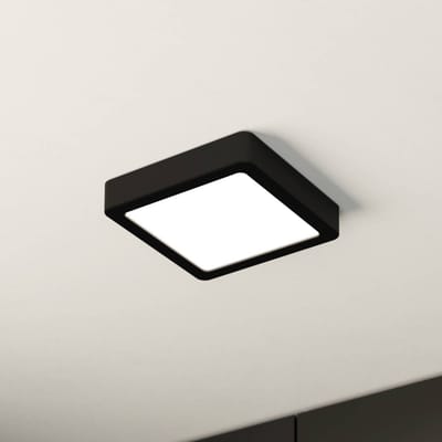 EGLO LED plafondlamp Fueva 5 IP44 3000K zwart 16x16cm