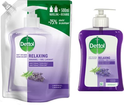 Dettol - 1x Dettol Refill Relaxing Lavender 500ML - 1 x Dettol Relaxing Lavender 250ML - Voordeelpakket