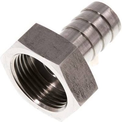 G 1'' x 19mm RVS Slangpilaar 40 Bar