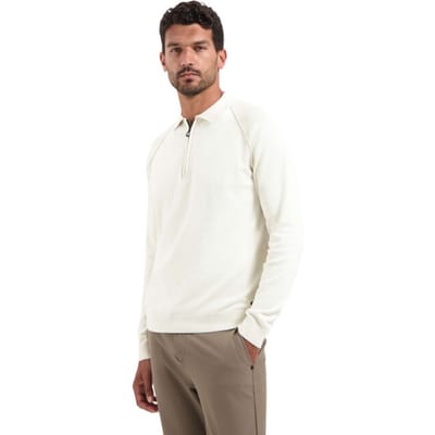 No Excess Pullover Polo Half Zip Solid Kit Size: L | Sweaters Outlet | Heren | Wit