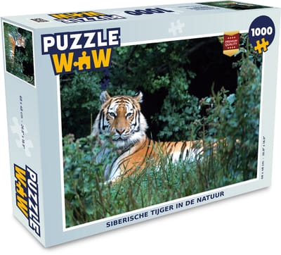 Puzzel Tijger - Gras - Groen - Legpuzzel - Puzzel 1000 stukjes volwassenen