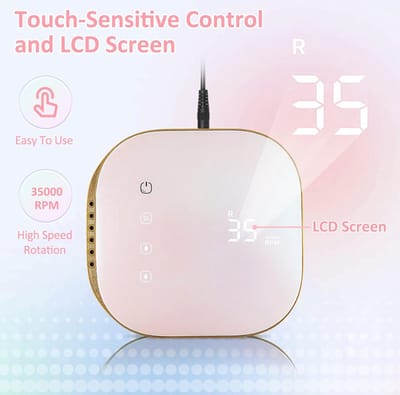 CACCIO®Master Nagelfrees - Elektrische Nagelvijl - Roze - 48W-Vibratievrij-Geluidvrij-Salon Gebruik-35000 RPM-1 Jaar Garantie-Acrylnagels-Gelnagels-Manicure Pedicure HandenVoeten-Nagels-Inclusief 4 bitjes-Nagelboormachine-Tafel manicure/pedicure