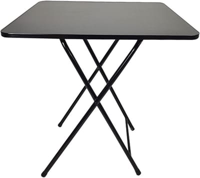 Klaptafel Vierkant - Opvouwbare Tafel - Picknick en Feestjes - Roestvrij Staal - 60x60x70cm - Zwart
