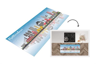 Keukenloper - Loper keuken - Architectuur - Rotterdam - Skyline - 120x50 cm - Keukenloper vinyl