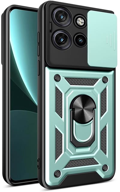Coverup Hoesje - Geschikt voor Motorola Edge 50 Neo Hoesje - Coverup Armor Ring Kickstand Back Cover met Camera Shield - Groen