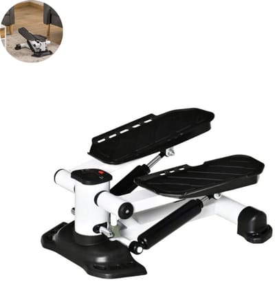 Mini stepper - Stepper Fitness - Home Trainer - Verstevigd - 2 weerstandsbanden - Met Monitor - verstelbare weerstand - step fitness - Verticale stepper - Stair Stepper - Stepapparaat