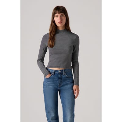 Levi's Effortless Ls Tee Clove Stripe Nightwatch Maat: S | Longsleeves Outlet | Dames | Zwart