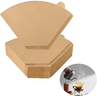 Dailygoods- Wegwerpkoffiefilters 200 stuks - Koffiefilter 02 - Kegelpapier - Natuurlijke houtpulp - Compatibel met overgietkoffiezetapparaat - Gezond en milieuvriendelijk