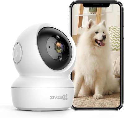 Binnencamera Wifi - Beveiligingscamera Pan Tilt - Huis Bewaken - 360 Graden Rotatie - 1080p Resolutie - Wit