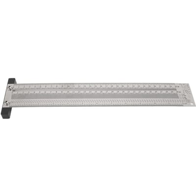 12 Inch T-vierkant 132in 0,25 mm Hoge Nauwkeurigheid Krabber Roestvrij Staal Markeerliniaal voor Houtbewerking white