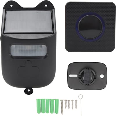 Zonnewarmte Draadloos Oprit Alarm Deursensor Infrarood Sensor Deuralarm met Digitaal Display 1 gray