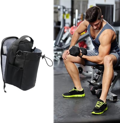 Sporttas - Geïsoleerde waterfles crossbodytas - Met telefoonvak - Met handvat en schouderband - Crossbodytas - Goed voor sportschool/reizen en wandelen - Unisex - Wandel-, sportschool- en yogatas - Grote capaciteit - Stijlvol en lichtgewicht - Zwart