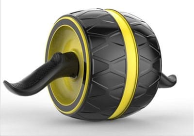 Buikspierroller - Fitness Wiel - Buikspieren Trainen - Zachte Terugslag - Enkelwielig - Zwart