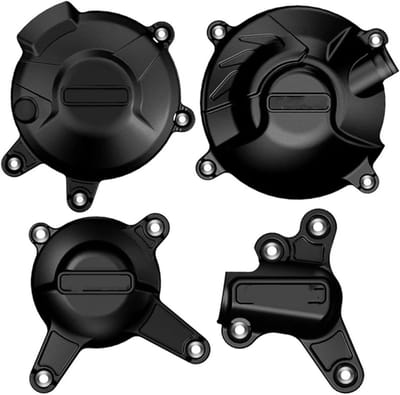 Motorblokbeschermer Set - Motoronderdelen Bescherming - Motor Beschermen - Glasvezel Nylon Composiet - 585 g - Matzwart