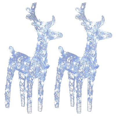 vidaXL - Kerstrendieren - 2 - st - 80 - LED's - acryl - koudwit