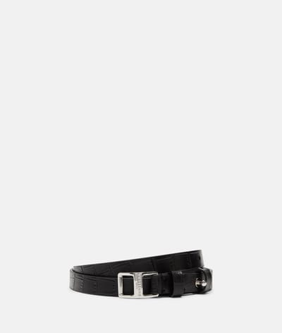 LIEBESKIND BERLIN Leren Riem Tailleband Lora Croco Belt 1,9 CM W85 Black Zwart