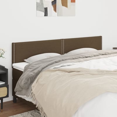 vidaXL Hoofdborden 180x5x78/88 cm stof donkerbruin