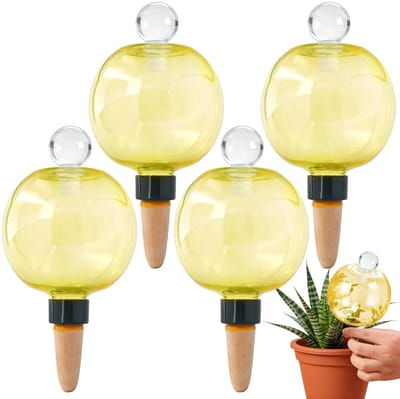 SnelShoppen - 4 Stuks 500 ml Irrigatieballen met Deksels - Automatische Zelfbewatering voor Planten - Ideaal voor Kamer-, Balkon- en Tuinplanten - Gee