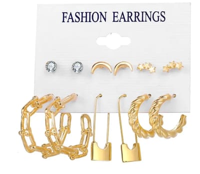 9 Paar oorbellen | ringen | knopjes | look a like pareltjes | goud gekleurd