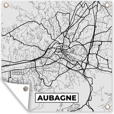 Tuin poster Stadskaart – Frankrijk – Kaart – Aubagne – Plattegrond - 200x200 cm - Tuindoek