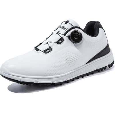 Chaussures de golf en cuir véritable pour hommes Chaussures de golf de luxe Chaussures de marche respirantes pour golfeurs Baskets de sport antidérapantes Taille 39-45 39 white