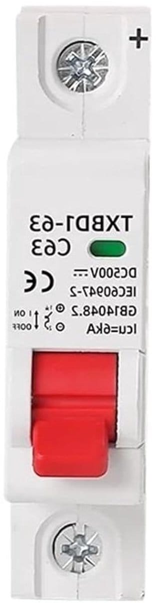 Mini stroomonderbreker - Automatische zekering - Zonne-energie systeem - Compact formaat - 6A tot 63A - Grijs