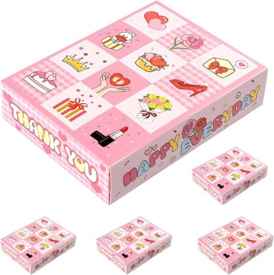 Vijf roze kleine cadeauboxen, creatieve DIY verrassingsdozen voor verjaardagen, Moederdag en Valentijnsdag, ideaal voor geschenken en feestelijke gelegenheden