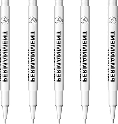 Set van 5 Witte Permanente Markers met 2mm Dikte, Watervast en Sneldrogend voor Steen, Hout, Glas en Keramiek