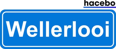 Hacebo - Plaatsnaam Sticker - 29x10 CM - Wellerlooi sticker - Verkeersborden sticker - grappige cadeaus - Wellerlooi